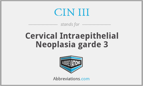 CIN III - Cervical Intraepithelial Neoplasia garde 3